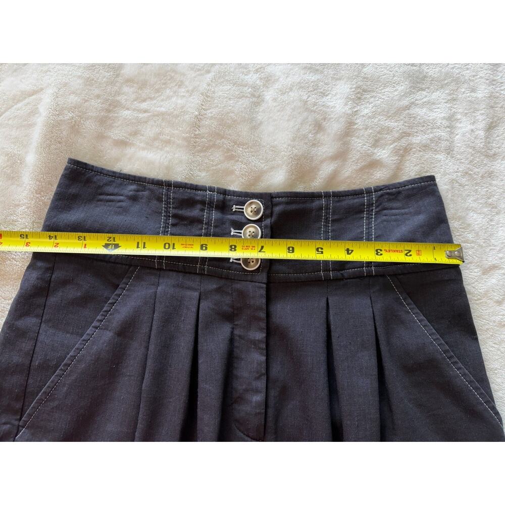 Veronica Beard Sz 2 Shorts Alicia Linen Blend High Rise Pleated Dark Navy $348 - Picture 14 of 16